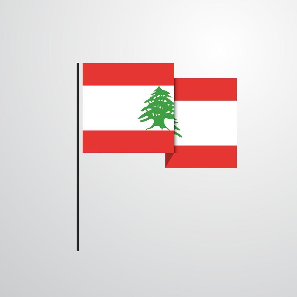 Lebanon waving Flag design vector