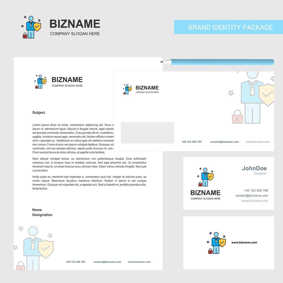 Employee Business Letterhead Envelope and visiting Card Design vector template