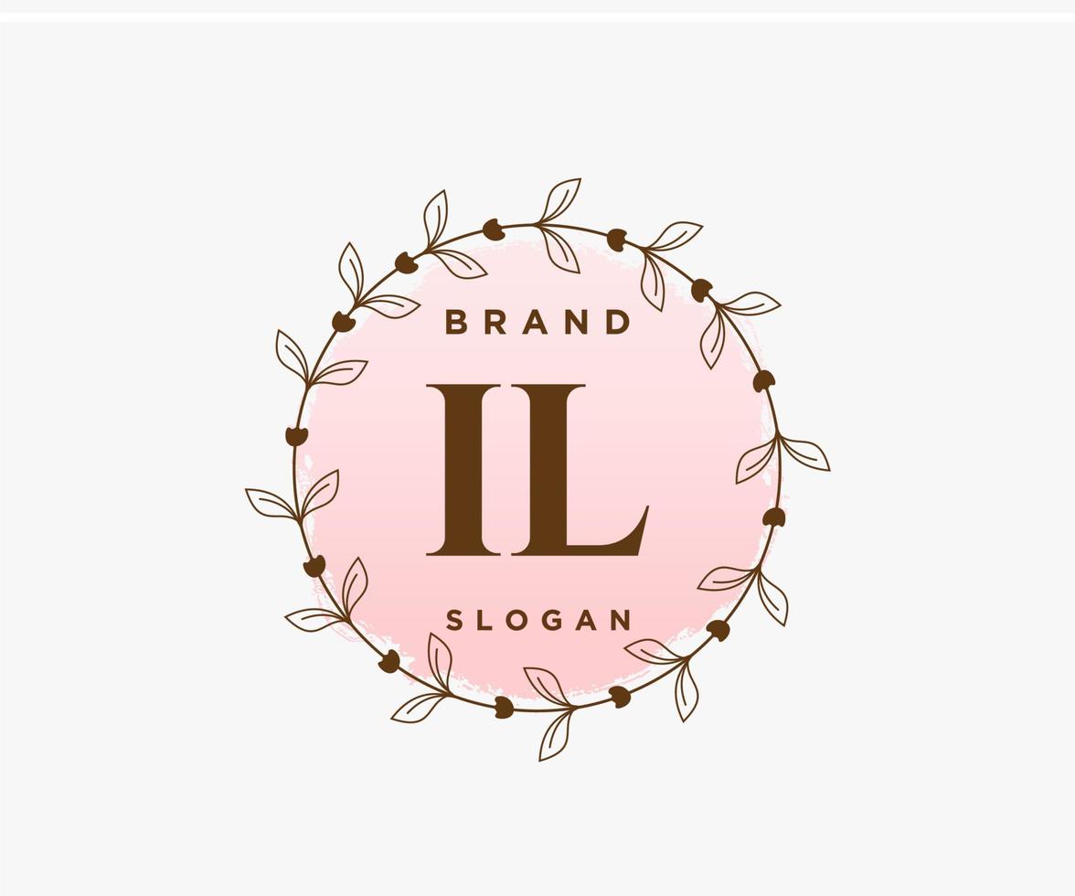 logotipo inicial il femenino. utilizable para logotipos de naturaleza, salón, spa, cosmética y belleza. elemento de plantilla de diseño de logotipo de vector plano.