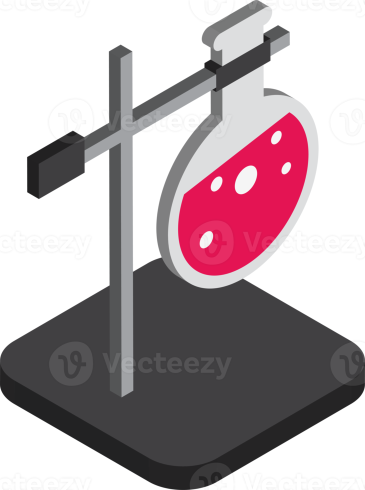 chemisch buizen en test buizen illustratie in 3d isometrische stijl png