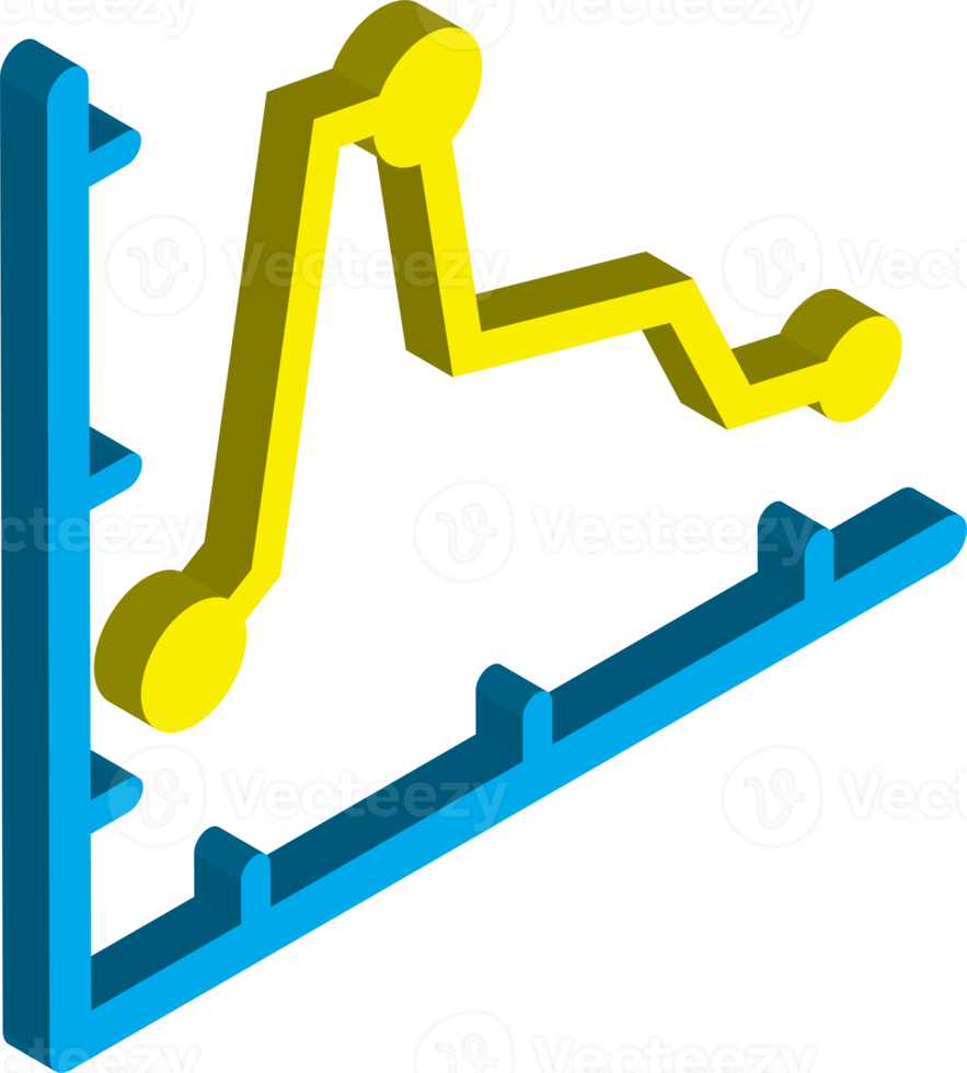 illustration de graphique boursier dans un style isométrique 3d png