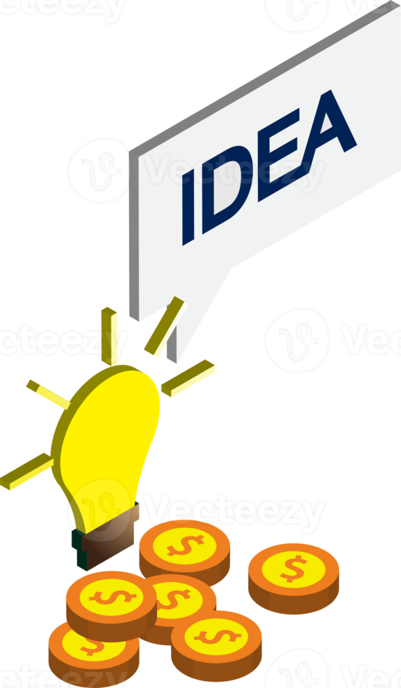 licht bollen en ideeën illustratie in 3d isometrische stijl png