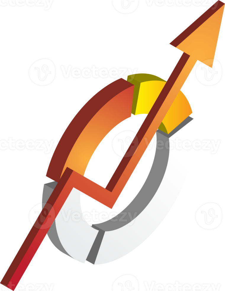 circle graph illustration in 3D isometric style png