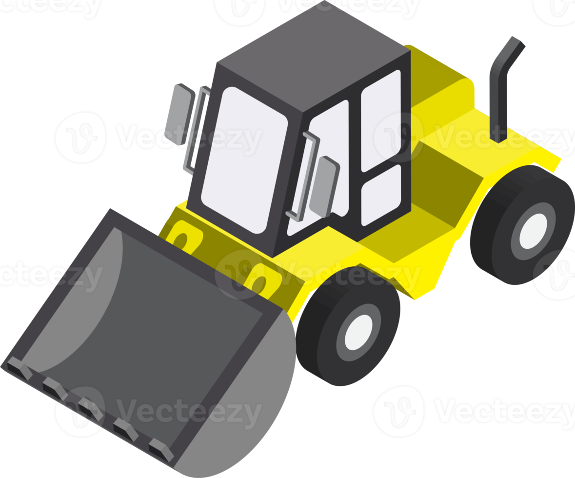 loader machine illustration in 3D isometric style png