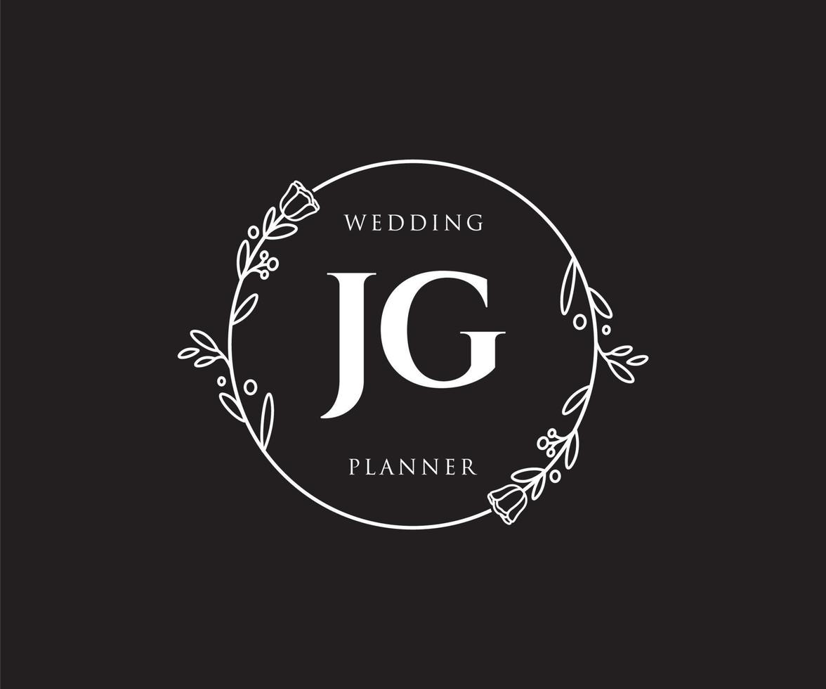Initial JG feminine logo. Usable for Nature, Salon, Spa, Cosmetic and Beauty Logos. Flat Vector Logo Design Template Element.