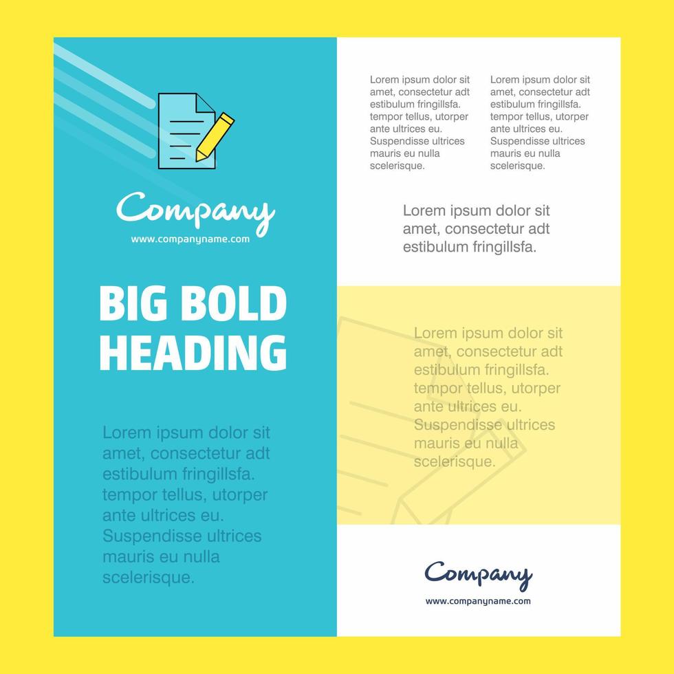 Write document Business Company Poster Template with place for text and images vector background