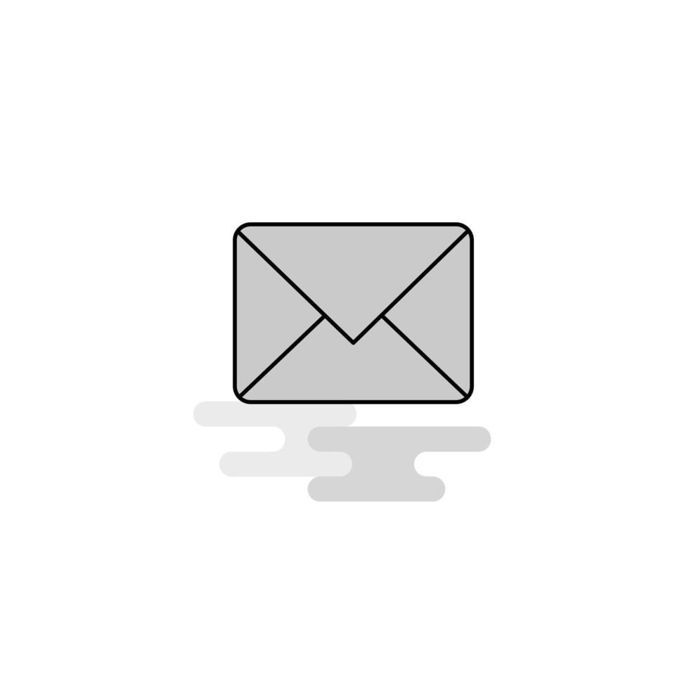 Message Web Icon Flat Line Filled Gray Icon Vector