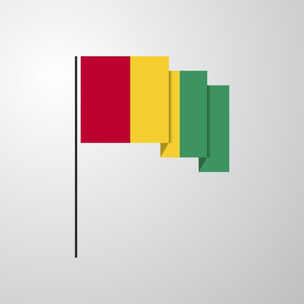 Guinea waving Flag creative background vector