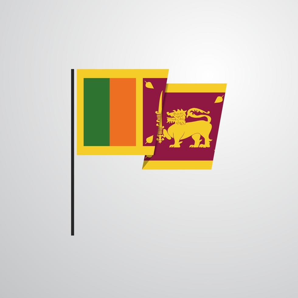 Sri Lanka waving Flag design vector