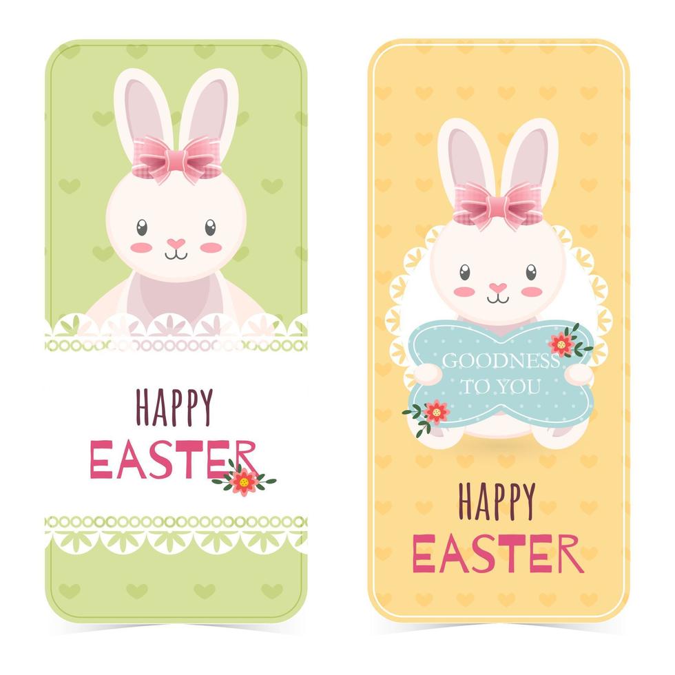 Happy Easter concept with cute bunny. vector