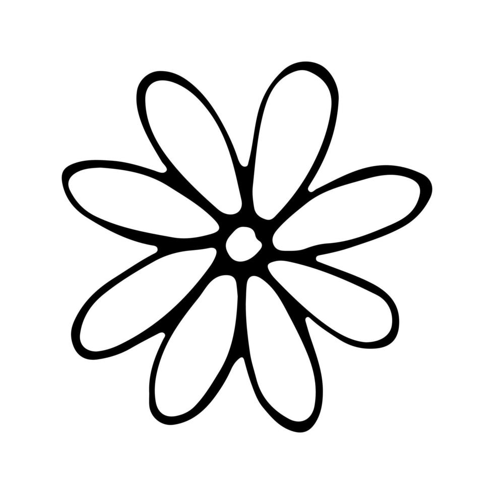 Hand drawn sketch flower isolated on white background vector