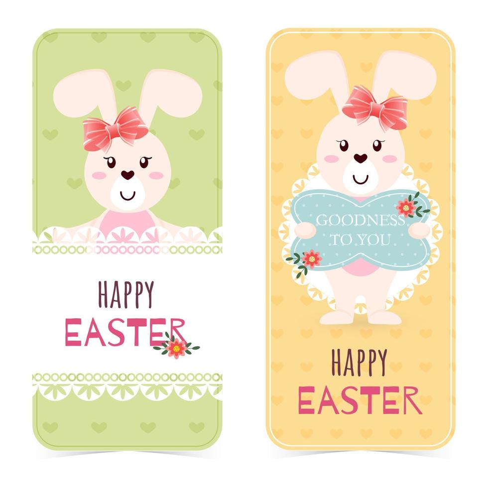 Happy Easter concept with cute bunny. vector