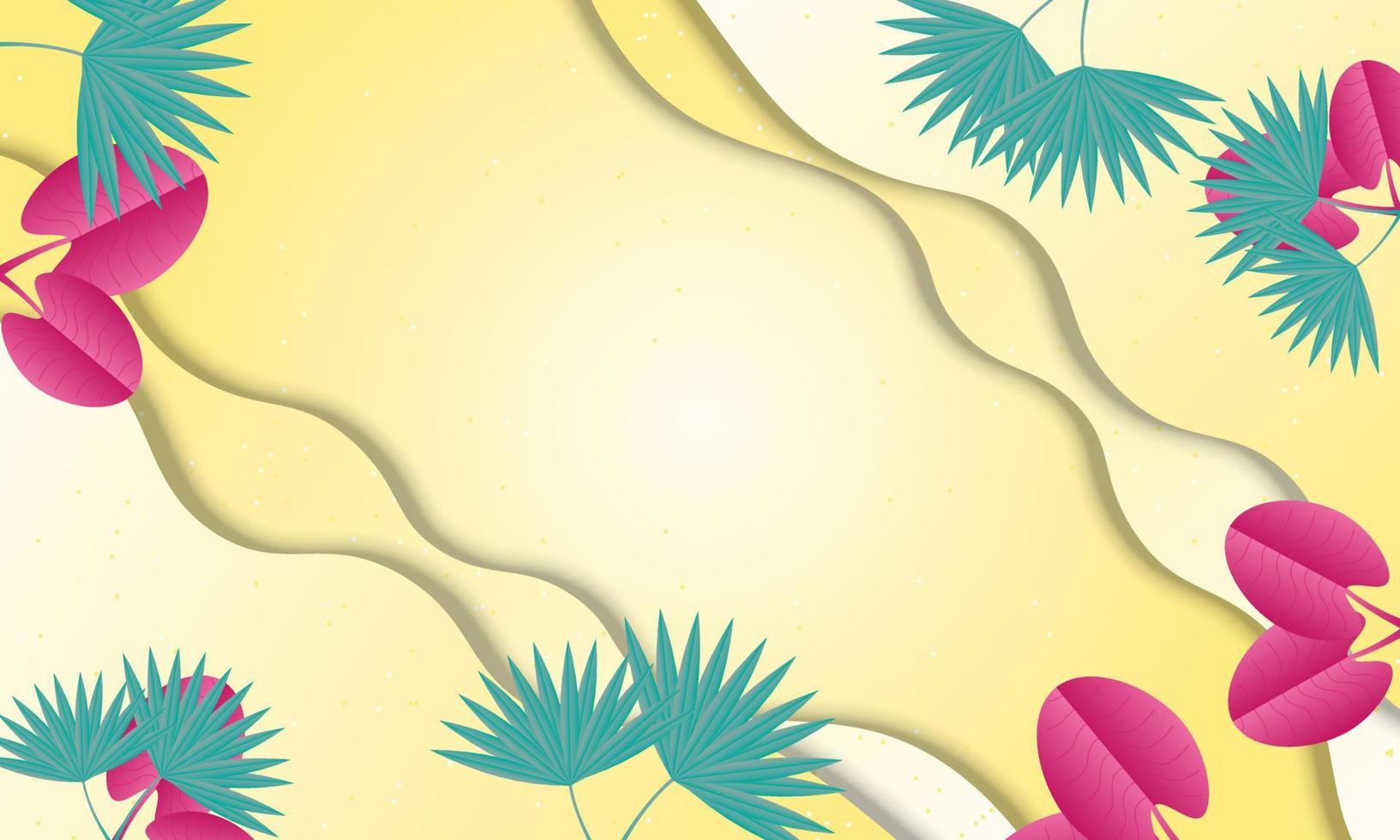 Summer background with paper style. vector