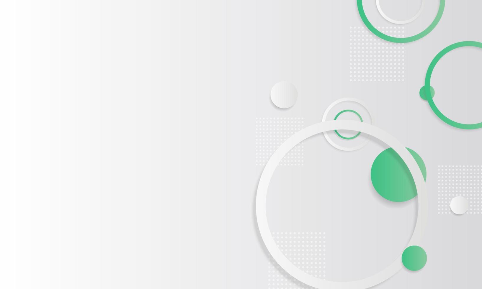 White and green gradient geometric circle background. vector