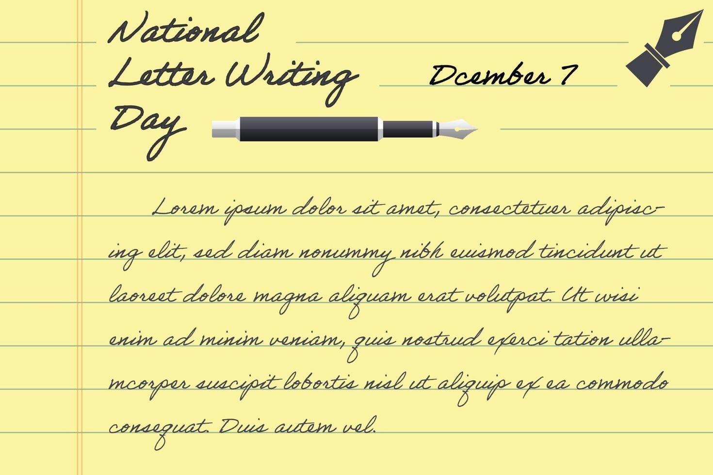 National Letter Writing Day background. Design with paper. vector