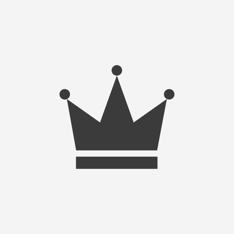 Crown, king, queen, royal vector icon flat style isolated