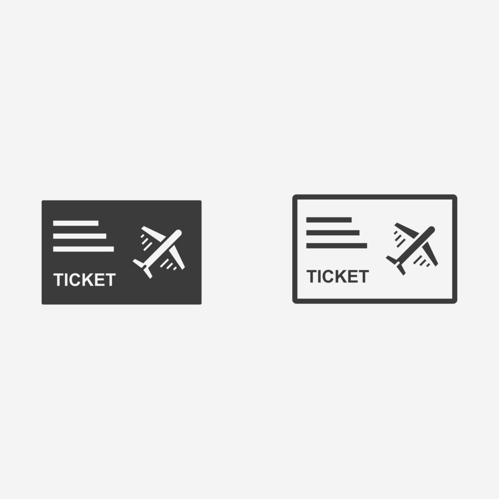 airplane ticket icon vector. flight, plane, travel, ticket sign symbol vector