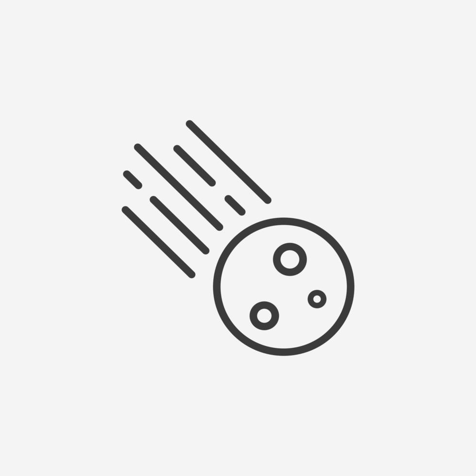 Meteorite, meteor, comet, planet icon vector isolated