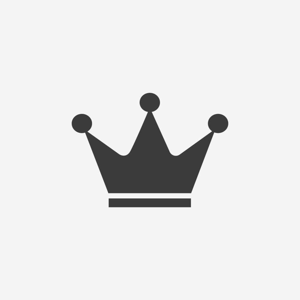 corona, rey, reina, icono de vector real estilo plano aislado