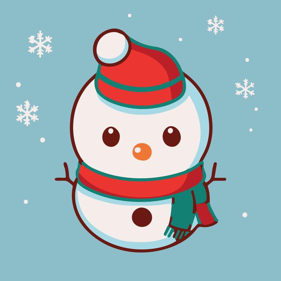 Cute snowman vector illustration. Winter cartoon design. Christmas ...