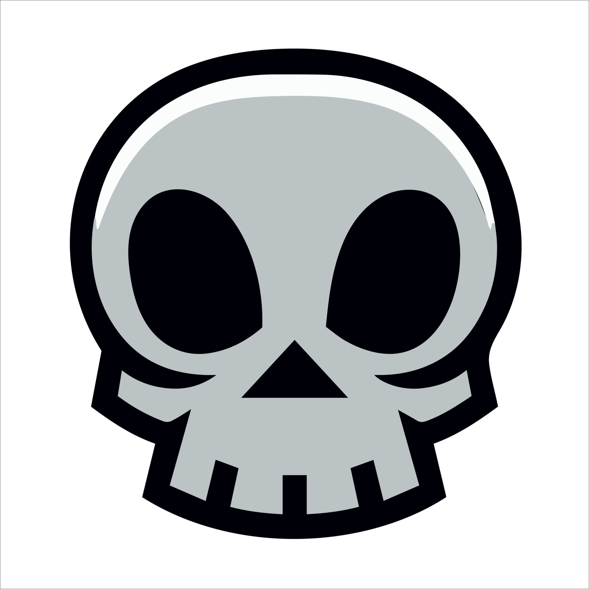 Fun cartoon skull logo. Dead symbol isolated. Dead cute halloween  silhouette. Graphic art. Death mascot sticker. Fun emoticon. Evil drawing.  Pirate flag bones. 14375010 Vector Art at Vecteezy
