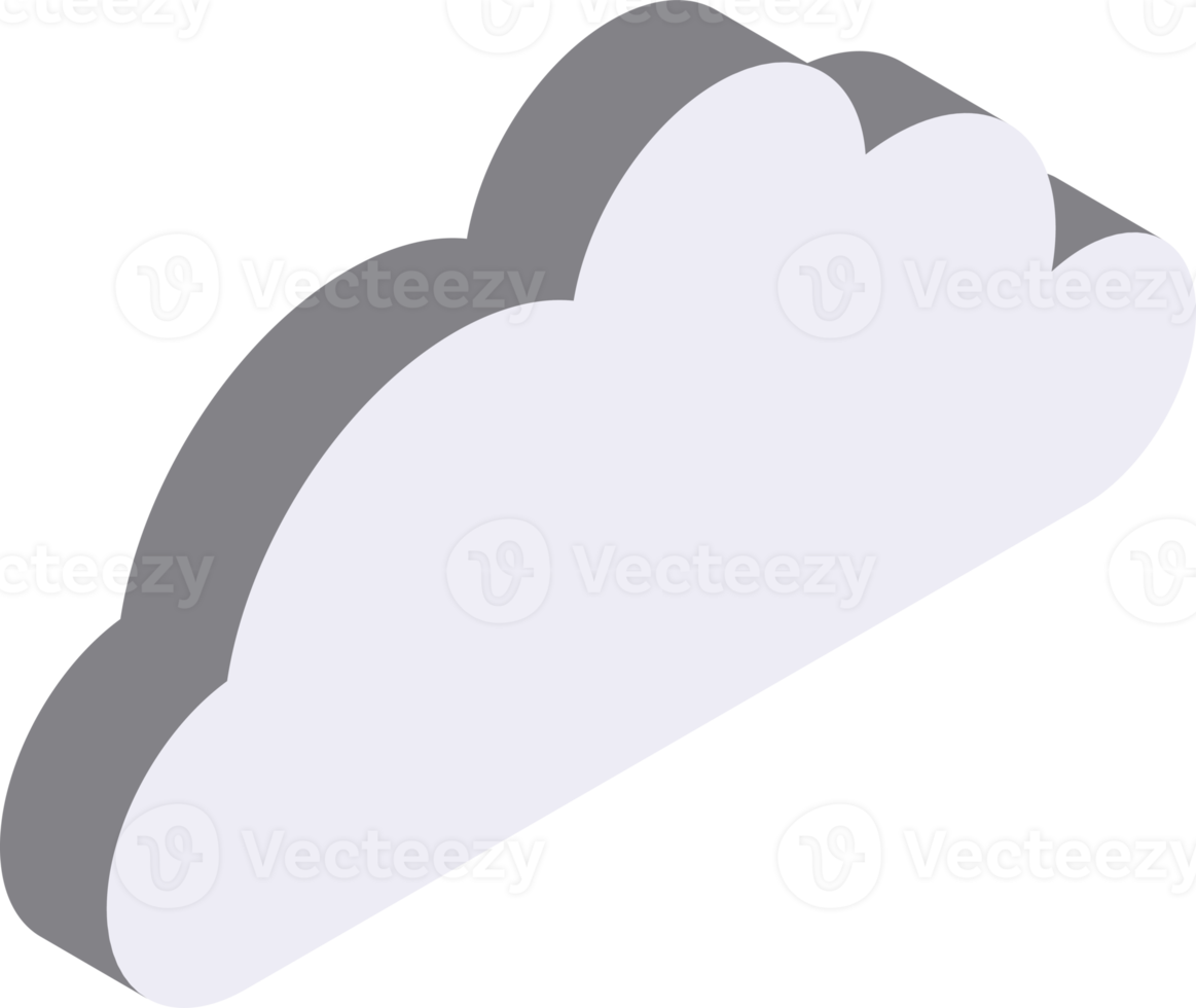 cloud illustration in 3D isometric style png