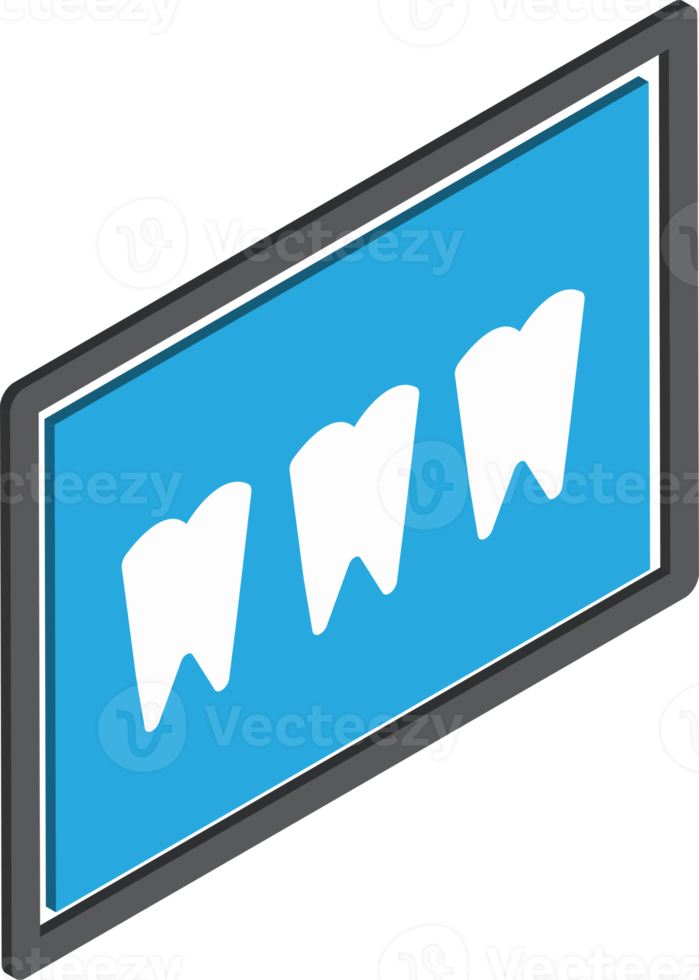 ilustración de rayos x dentales en estilo isométrico 3d png