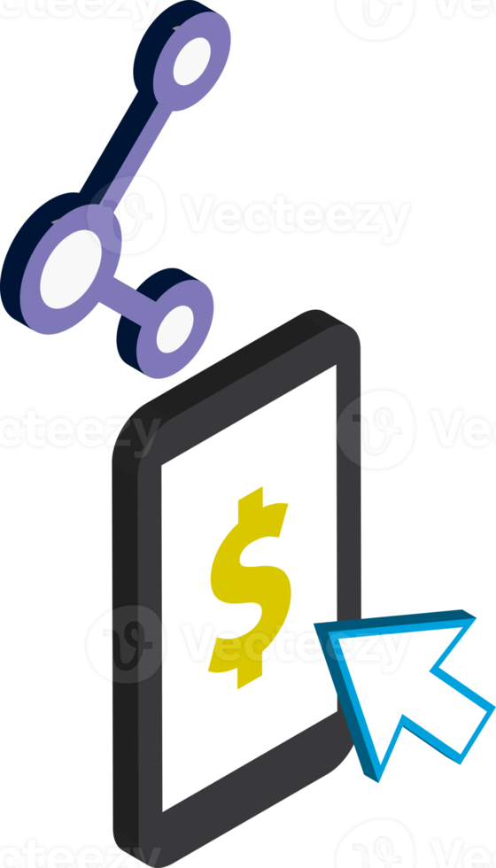 Smartphones and Connectivity illustration in 3D isometric style png