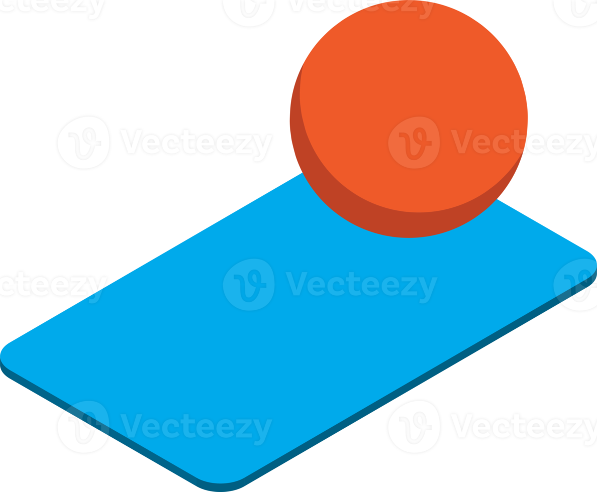 Yoga equipment and mats illustration in 3D isometric style png