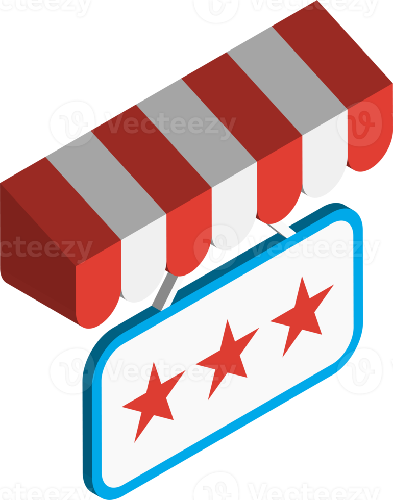 stars and reviews illustration in 3D isometric style png