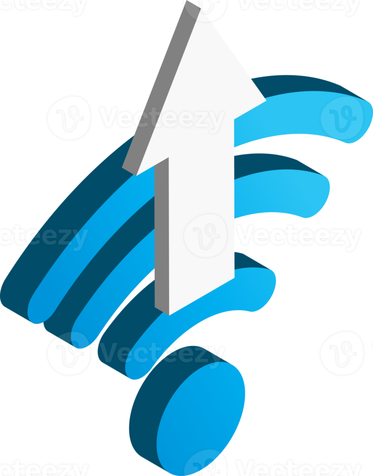 Upload illustration in 3D isometric style png