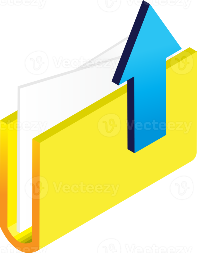 Upload illustration in 3D isometric style png