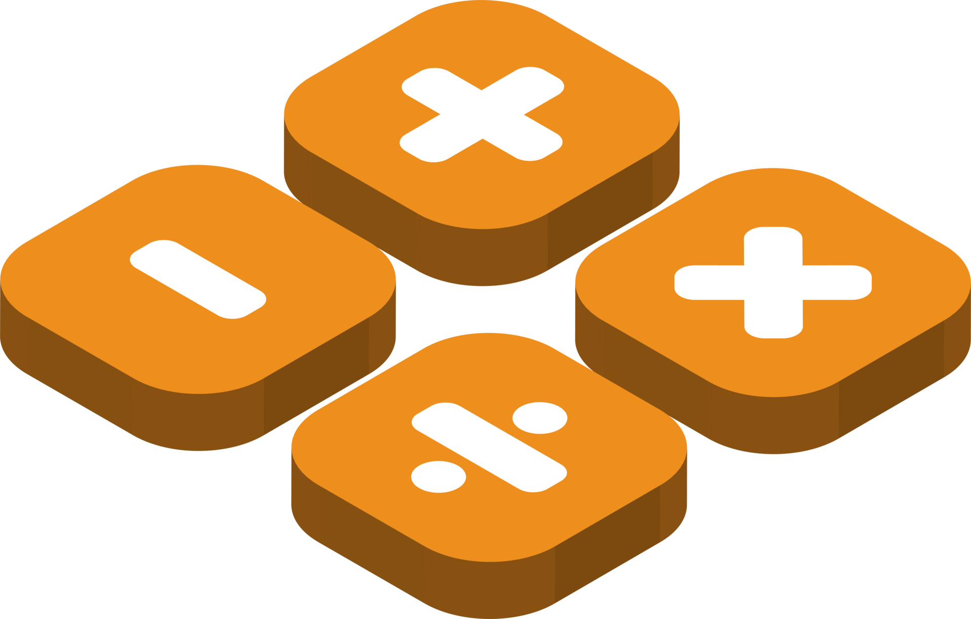 Plus Minus Multiply Divide Button Illustration In 3D Isometric Style 