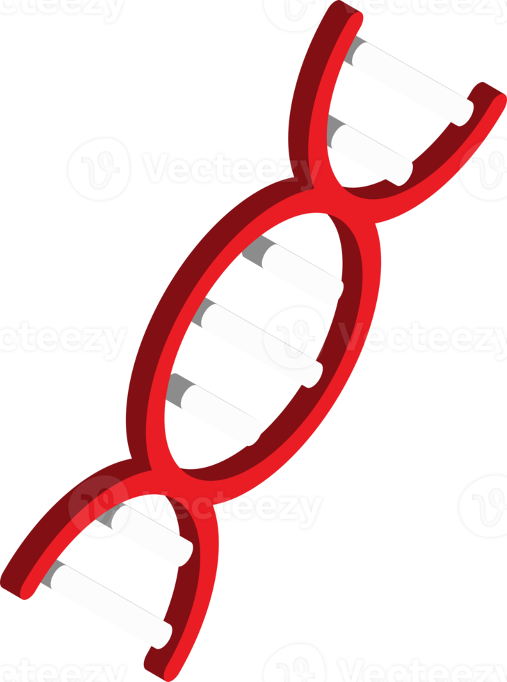 dna- und genillustration im isometrischen 3d-stil png