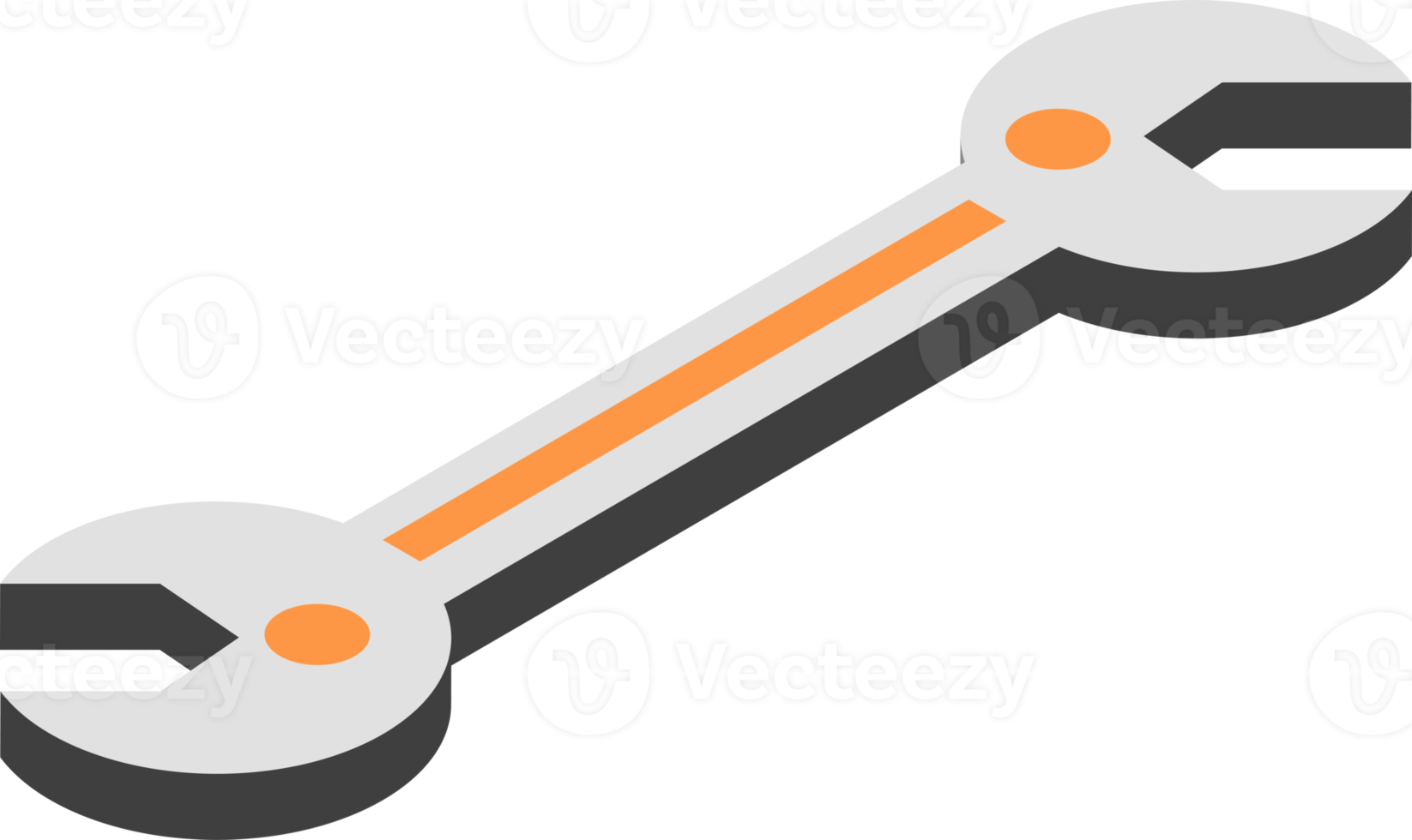 wrench illustration in 3D isometric style png