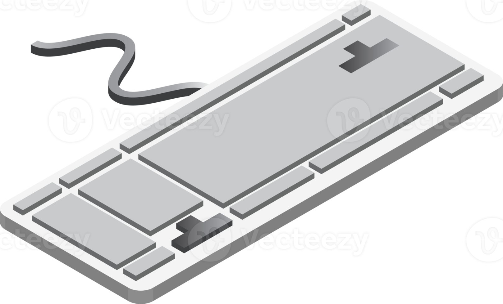 keyboard illustration in 3D isometric style png