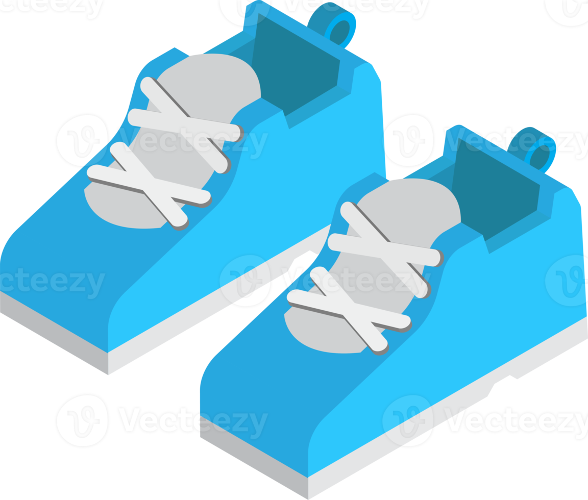 sports shoes illustration in 3D isometric style png