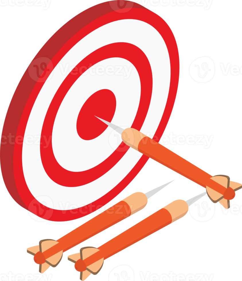 darts illustration in 3D isometric style png