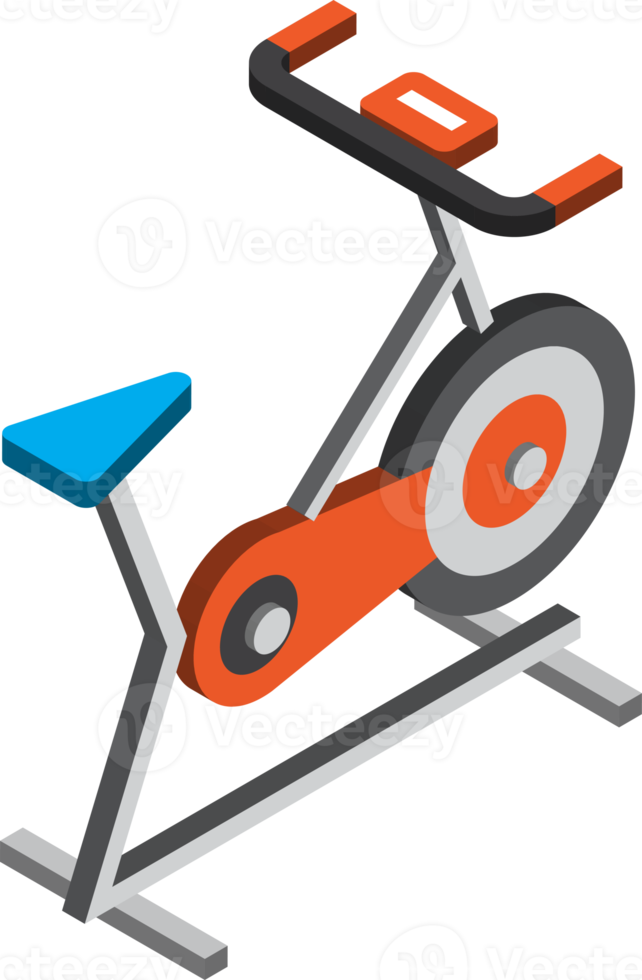 ilustración de bicicleta de interior en estilo isométrico 3d png