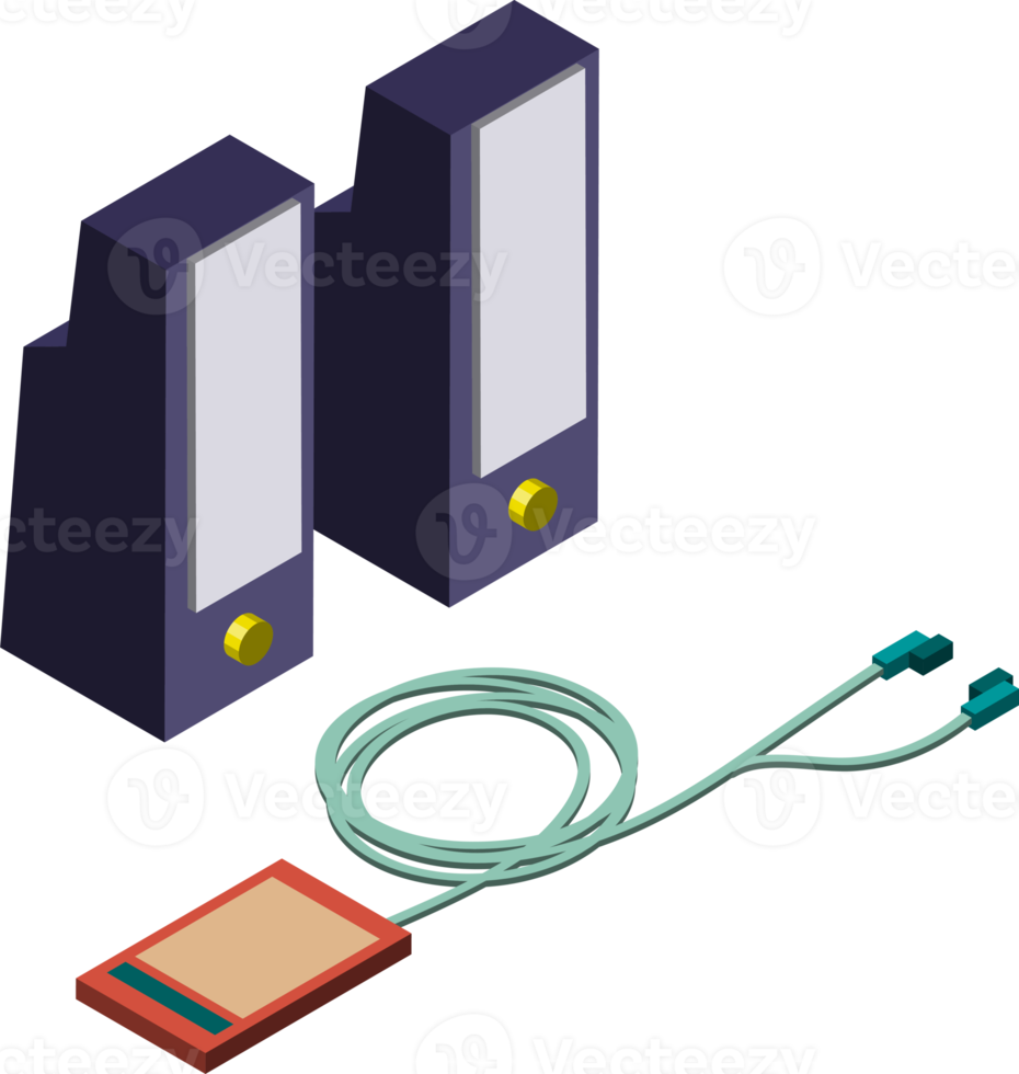 music player illustration in 3D isometric style png