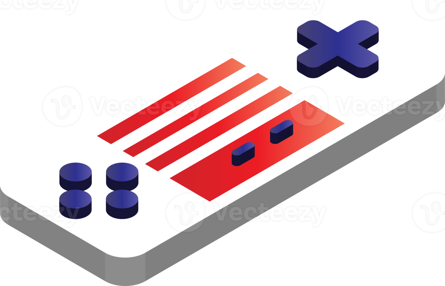 game controller device illustration in 3D isometric style png