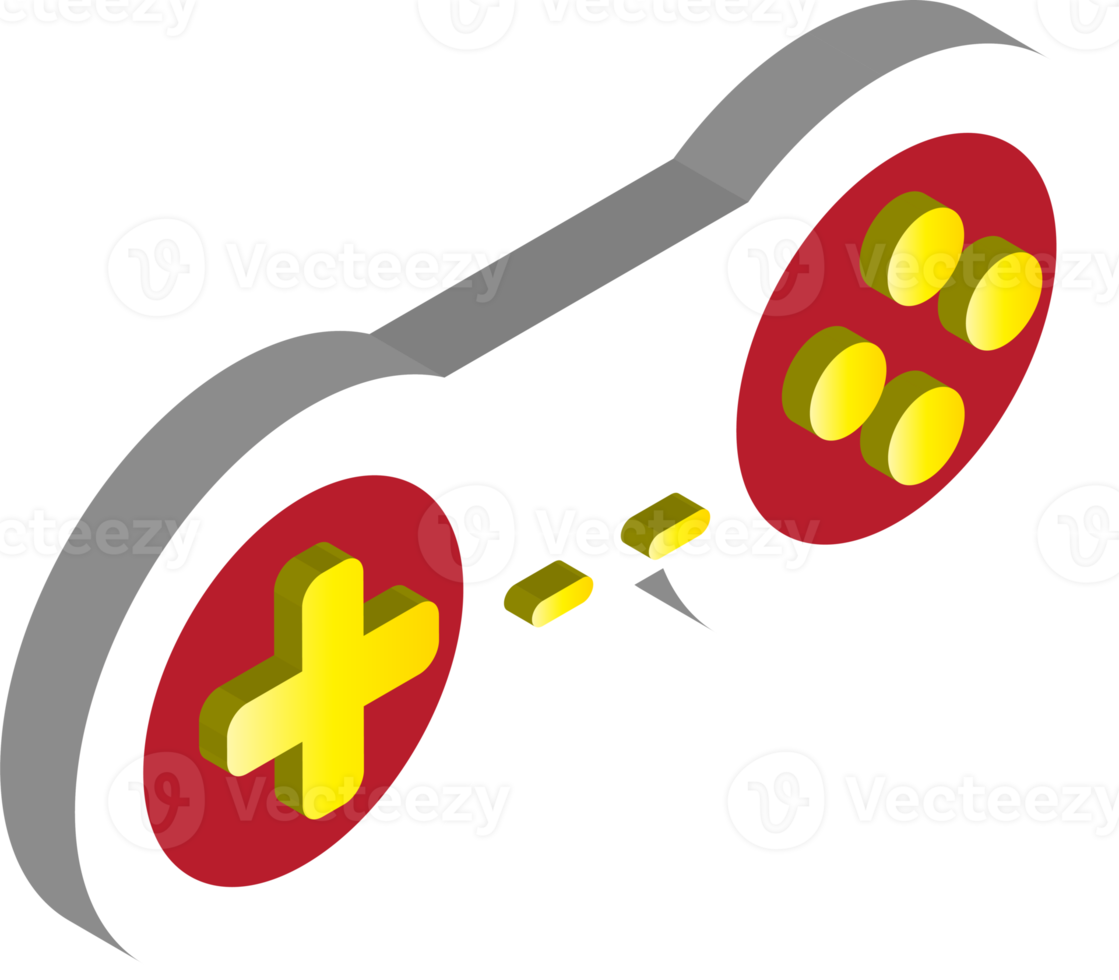 illustration de dispositif de contrôleur de jeu dans un style isométrique 3d png