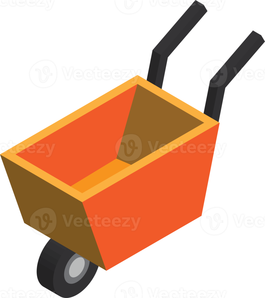 construction material trolley illustration in 3D isometric style png