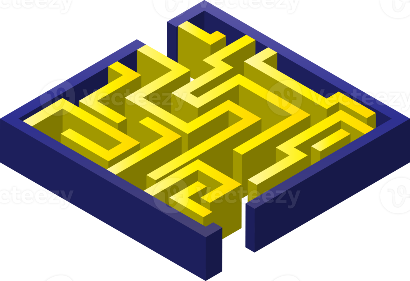 children toy maze illustration in 3D isometric style png