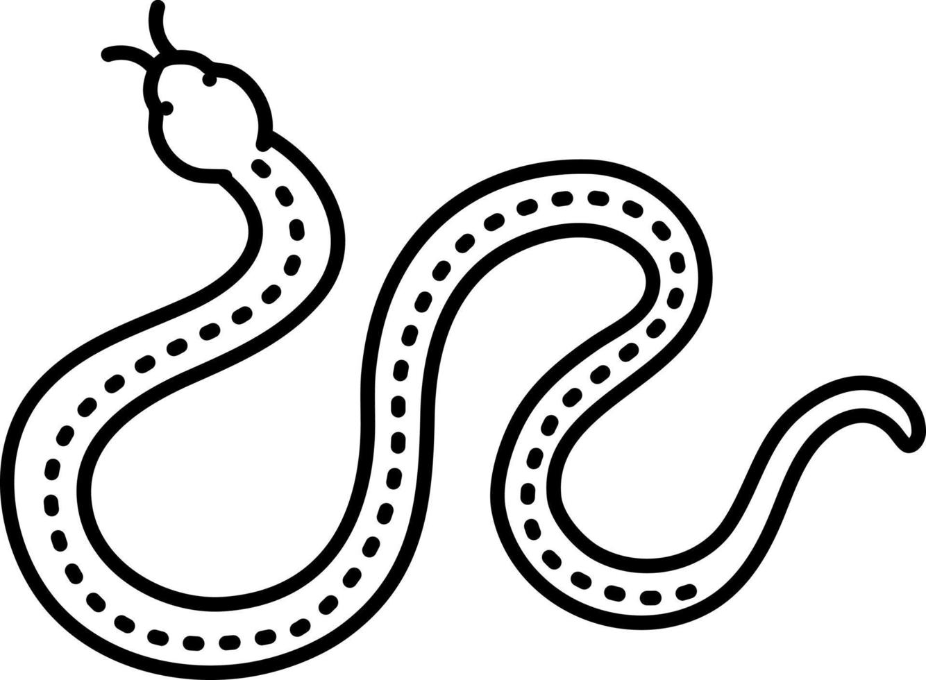 icono de línea para serpiente vector