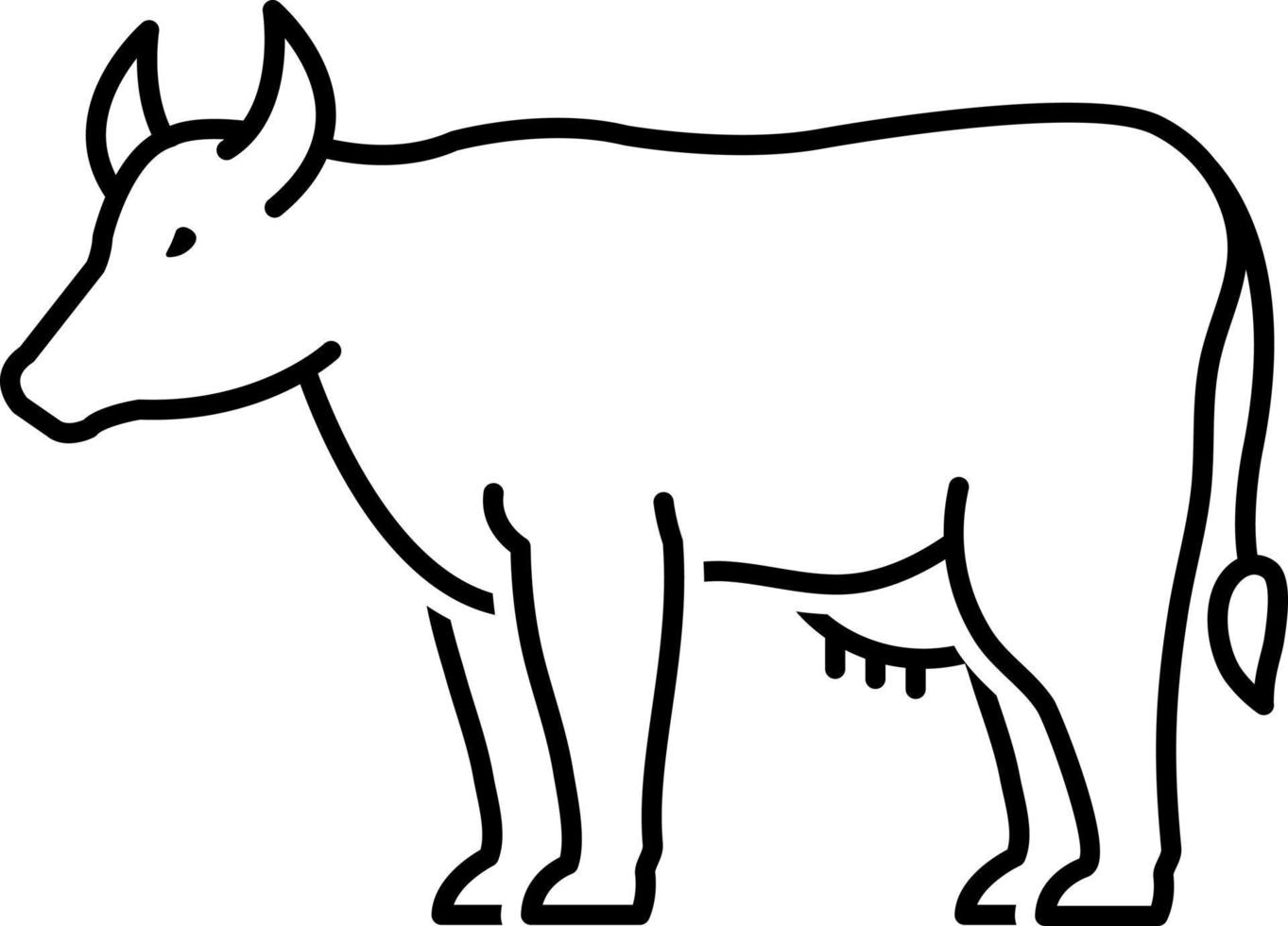 icono de línea para búfalo vector