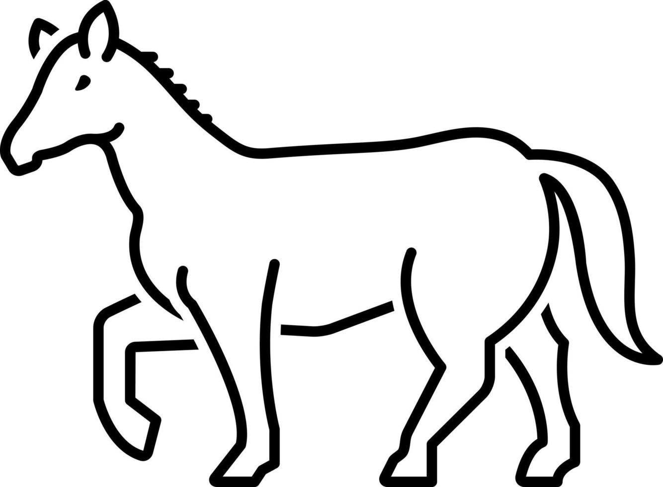 icono de línea para caballo vector