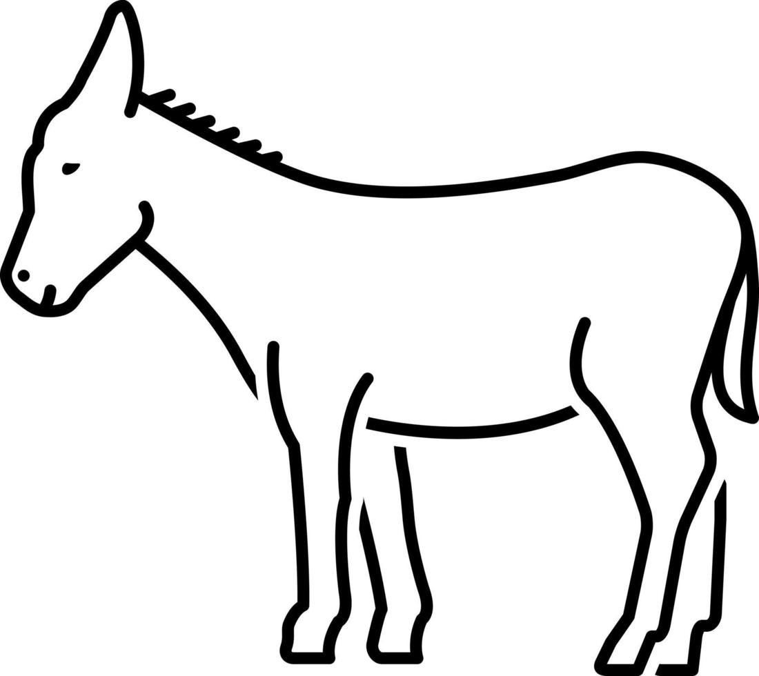 line icon for donkey vector