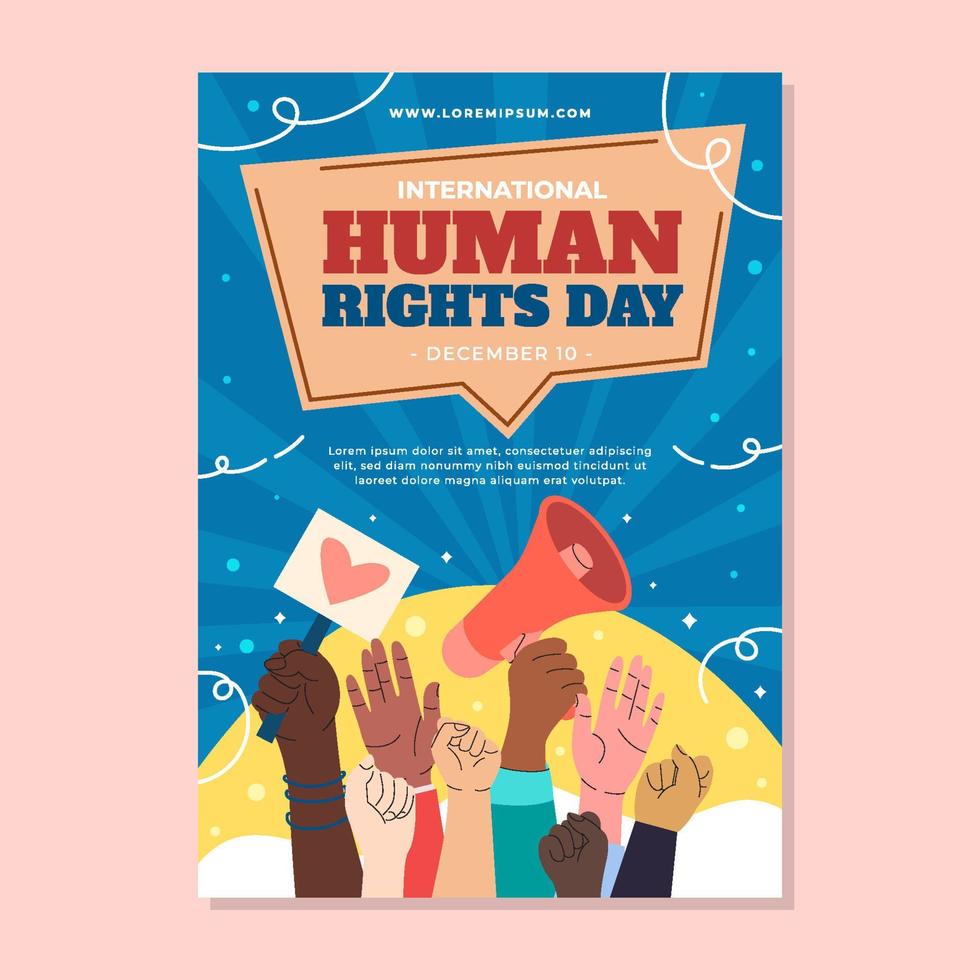 cartel del día de los derechos humanos vector