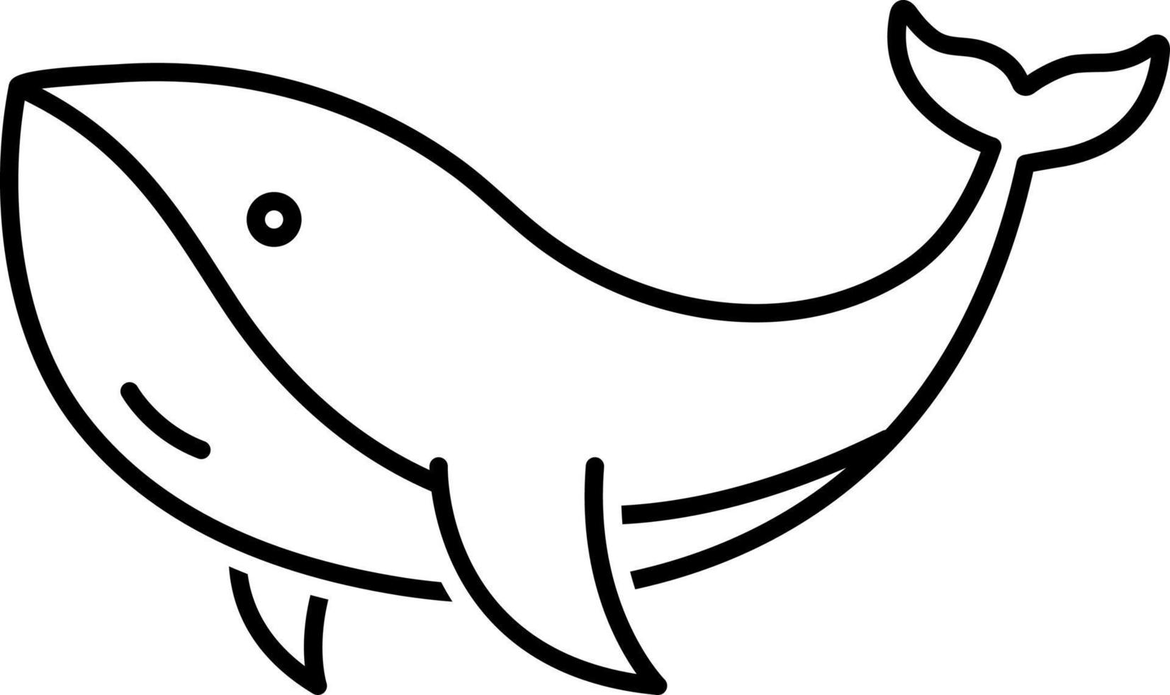 icono de línea para ballena vector